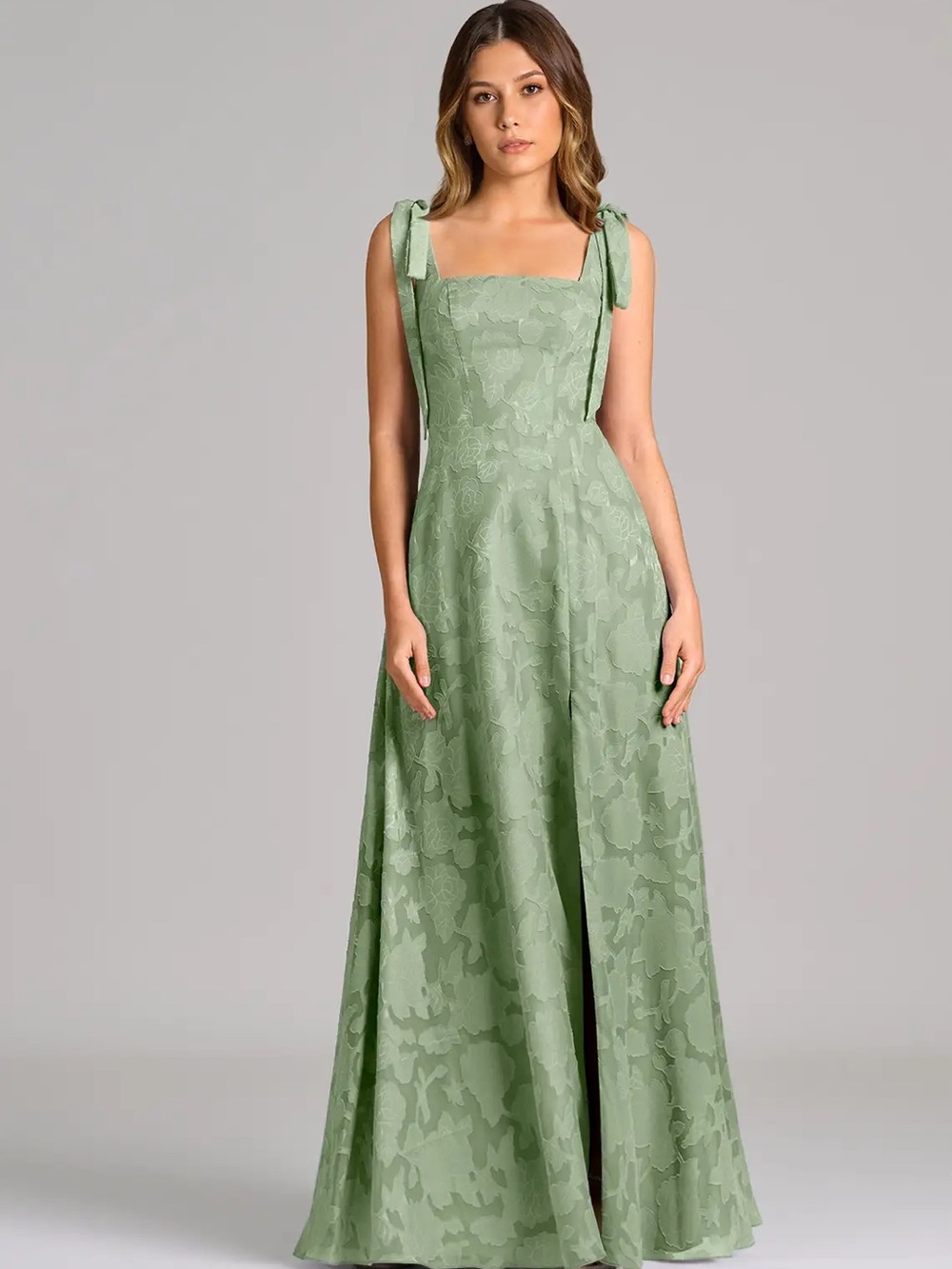 Azazie Debra Dusty Sage Green bridesmaid dress